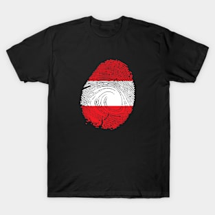 Flag of Austria in fingerprint T-Shirt